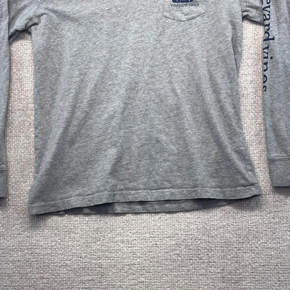Vineyard Vines Youth‎ 12-14 Long Sleeve Gray Pocket Tee Whale Logo Shirt